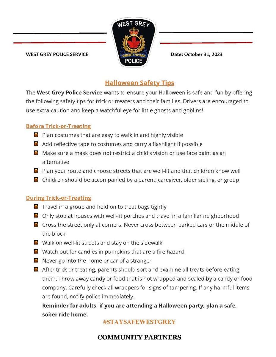 Happy Halloween!!!  Everyone have fun, but more importantly... Everyone stay safe!
#staysafewestgrey