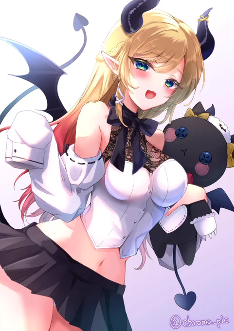 ハロウィン悪魔系ロリータちょこ先生withしょこらぬい(大)  「ちょこにもしょこらにも、お菓子ちょーだい」  #しょこらーと