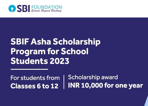 SBIF Asha #Scholarship Program
- For Class 6 to 12 Students.
- Family Annual Income <3 lakhs.
- 75% marks in the previous academic year.
- Benefits : ₹10,000 for one Year. 
Apply before Nov 30 at
buddy4study.com/page/sbi-asha-…