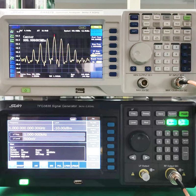 suinInstruments's tweet image. Suin TFG3836 3.6GHz rf signal generator can provide AM, FM, φM and PM modulation in your testing work. Please have a look at the real testing pictures here—AM and FM modulation. 
buff.ly/3pNNaIm
#Electronics #FrequencyMeasurement #ElectricalEngineering #FrequencyAnalysis