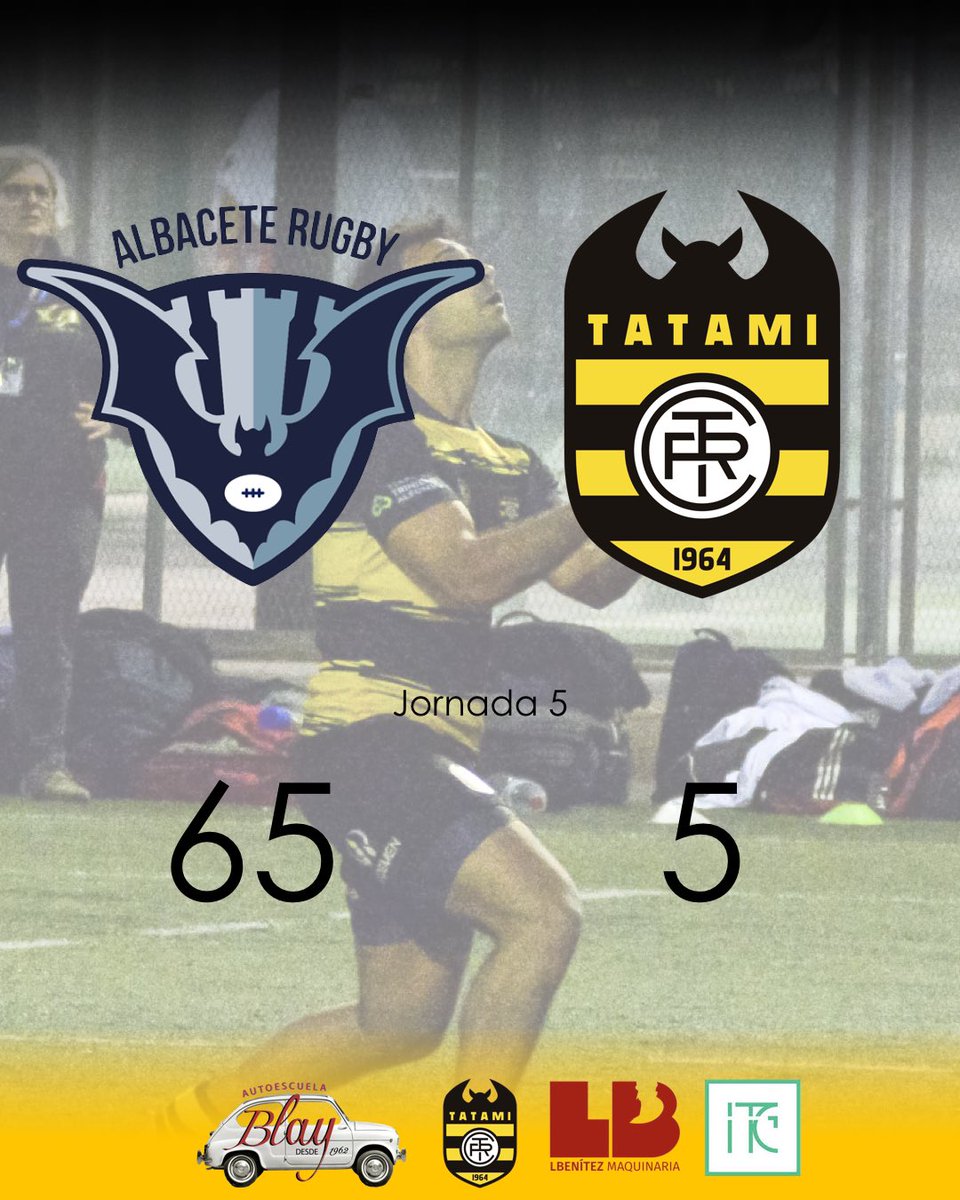 Los doce jugadores que se desplazaron a Albacete plantaron cara hasta el final, pero no pudo ser. Deseamos que el jugador del <a href="/albaceterugby/">Club de Rugby Albacete</a> Victor Eduardo Palma Moreno, quien abandonó el campo tras un golpe, no sea grave. 

#grocnegre 
#tatamirugbyclub #rugbyvalencia #rugby