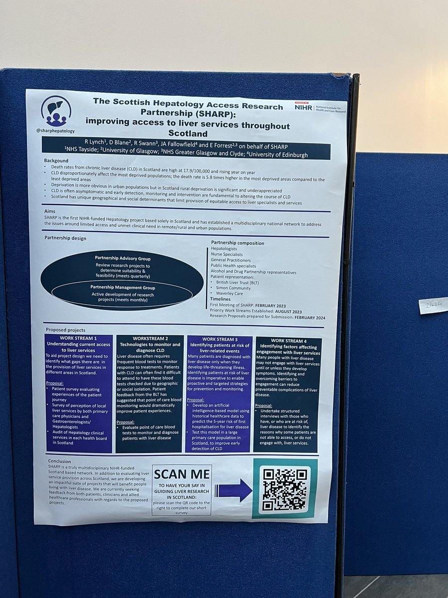 EwanForrest1's tweet photo. @sharphepatology poster at Scotland’s Health Research and Innovation Conference #CSOat50. Come and get involved in shaping liver research in Scotland. @NRS_Hepatology https://t.co/jvQ5h0qfMQ