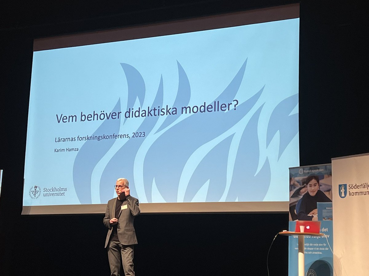 Nu är Lärarnas forskningskonferens 2023 igång. Vem behöver didaktiska modeller? Retorisk fråga från Karim Hamza från <a href="/Stockholms_univ/">Stockholms universitet</a> #FoU #stockholmslärare