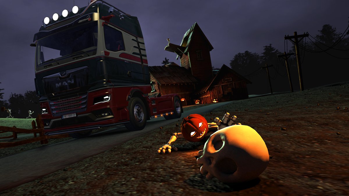 SCS_Software_es's tweet photo. Feliz Halloween 🎃
#EuroTruckSimulator2
#AmericanTruckSimulator
#TruckerMP
#SCSSoftware
#Halloween https://t.co/hXC5pxzriM