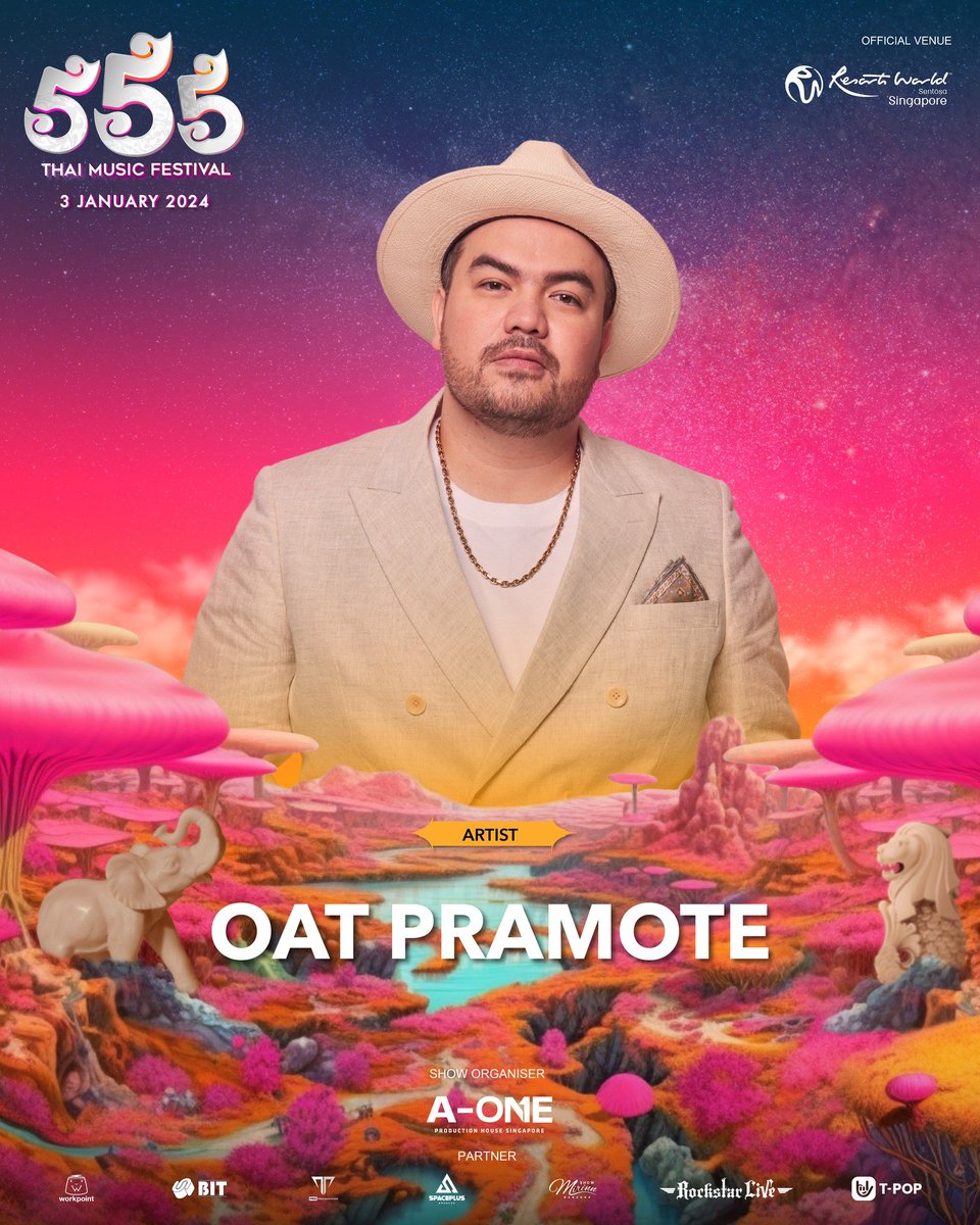 StageTpop's tweet image. Oat Pramote is here📷
Early Bird Ticket sales are launching next week, so stay tuned! 

#555festival
#OatPramote
#ResortWorldSentosa
#Workpoint
#TPOP