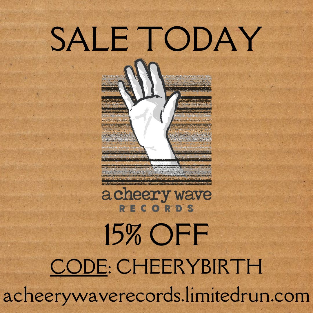 15% off all music - Today only!

It's the 1st birthday of our online shop so we are having a flash sale....

Go to acheerywaverecords.limitedrun.com and use code CHEERYBIRTH at the checkout.

👋

#postrock #postmetal #instrumental #mathrock #rock #vinyl #records #tapes #cassettes #cd