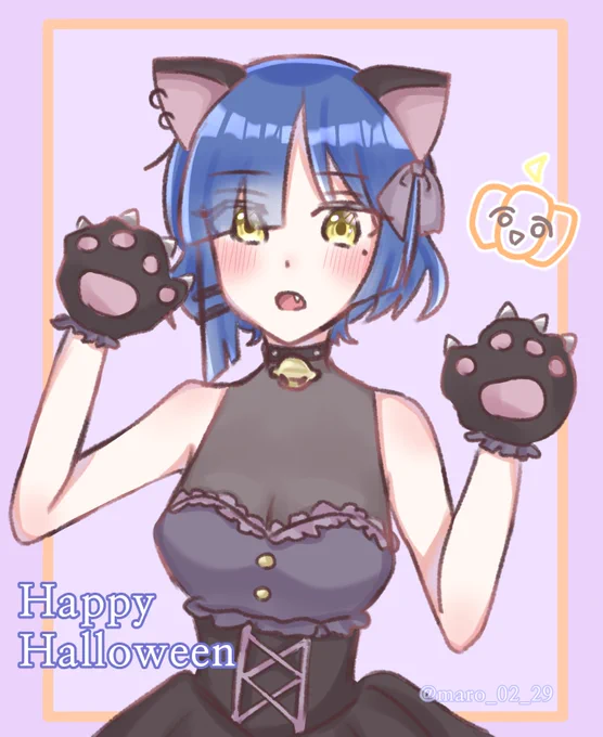 Happy Halloween 山田! #ぼっち·ざ·ろっく #山田リョウ #ハロウィンイラスト