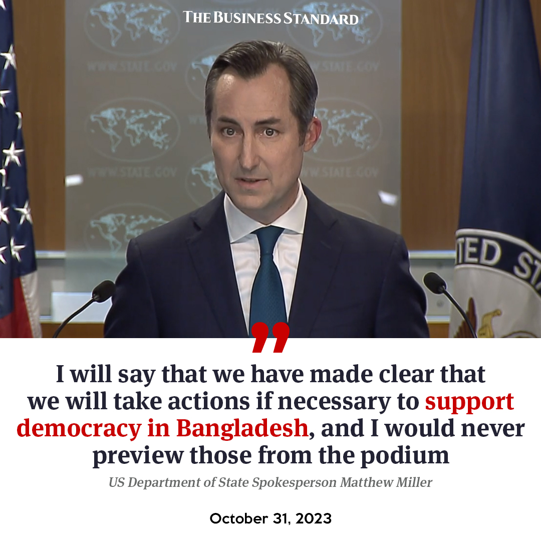 tbsnewsbd's tweet image. The United States (US) will take action if necessary to support democracy in Bangladesh, the US Department of State said yesterday. 

Read more: tinyurl.com/mr2wybb8

#USSUPPORT #democracy #USStateDepartment #PoliticalViolence #condemned #bangladeshpolitics #TBSNews
