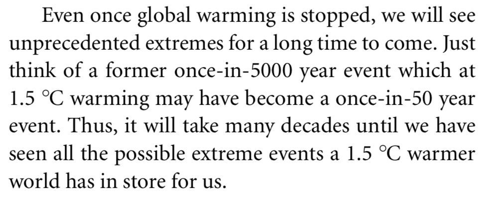 The world has seen some shocking weather extremes in the last few months, which were already about 1.5 C above preindustrial.
But “we ain’t seen nothing yet”, as explained in our new commentary (open access): iopscience.iop.org/article/10.108…