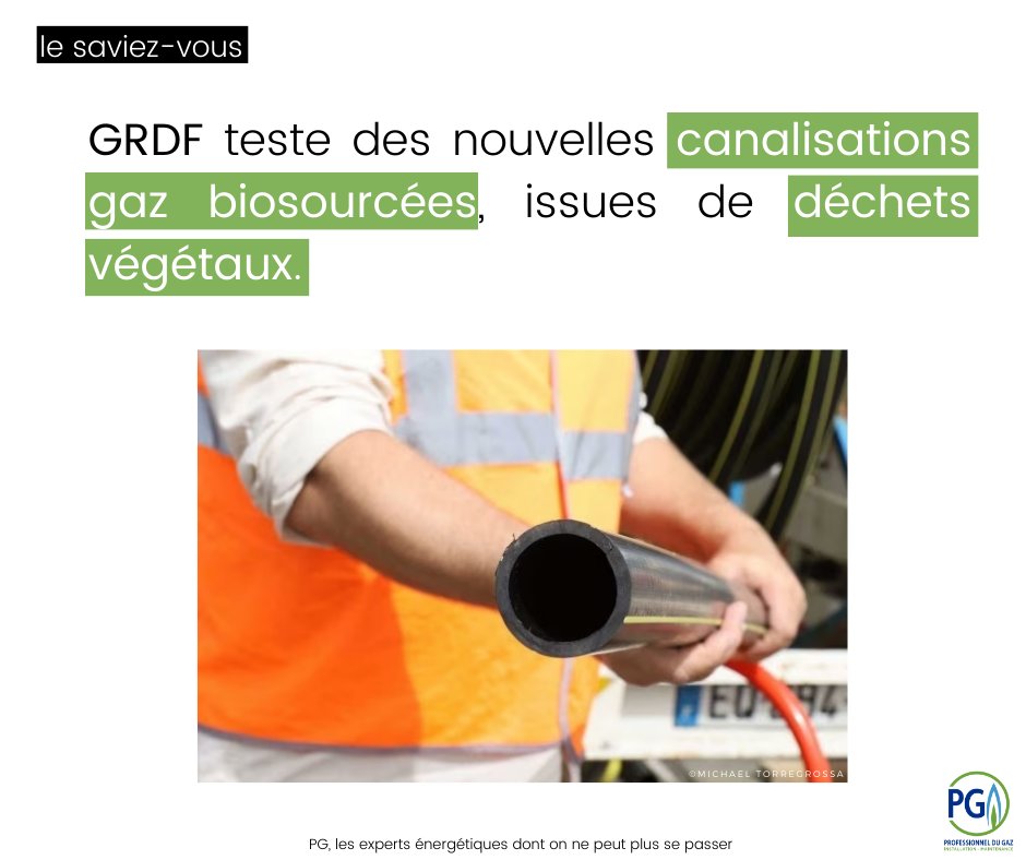 .<a href="/GRDF/">GRDF</a> teste des nouvelles canalisations gaz biosourcées, issues de déchets végétaux ♻️

#gazvert #biométhane #biognv #gaz #canalisation #biosourcée #valorisation #déchets #véégtaux #environnement #décarbonation <a href="/ClrmntMetropole/">clermontmetropole</a>