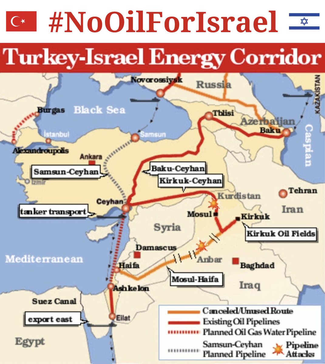 m_delea's tweet photo. @rterdogan_ar @RTErdogan plz cut off Israel's supply of Turkish oil. It's time to take some serious steps. Speeches won't work.
#NoOilForIsrael https://t.co/JGHbSBMMuy