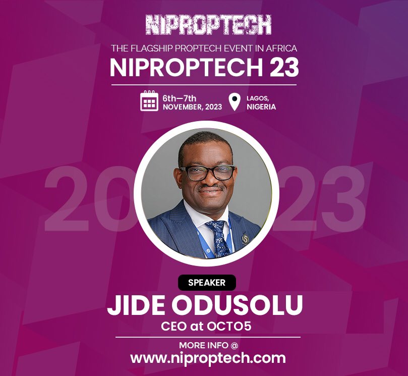 NIPROPTECH's tweet image. Speaker announcement 📢
Register now to hear from Jide Odusolu, Founder and CEO @Octo5co
Theme: Enabling #Proptech Adoption In Africa.
🗓️ 6th—7th November 2023
📍 Four Points by Sheraton, Lagos Nigeria
Register now to attend
🔗 niproptech.com