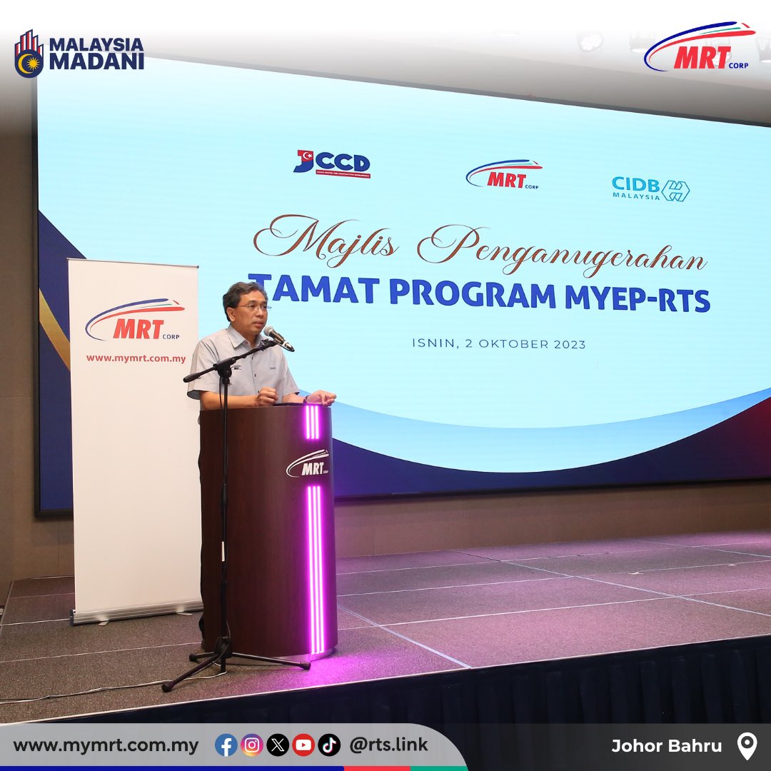 RTSLink's tweet photo. 11 Johor Bumiputera Graduates Successfully Completed the MRTS Young Entrepreneur Program (MYEP)
Click here for the full story: https://t.co/rS7M5z4CkT
#RTSLink #MRTCorp #JohorBahru #Singapore https://t.co/lYfHAp9jyw