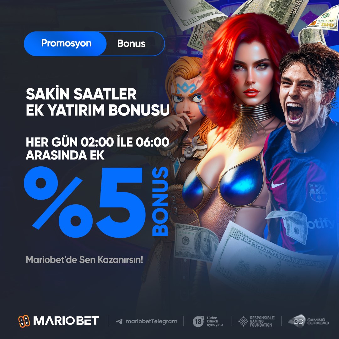 MARİOBET

#Mariobet'te Günün Yorgunluğunu Atmak İçin Sakin Saatler Bonusumuzla Dinlenmene Bak

Her gün 02:00 - 06:00 saatleri arasında yapacağınız tüm yatırımlarınıza %5 Ek yatırım #bonus'u

%5 Ek yatırım bonusunu 1000₺'ye kadar bu gece talep etmeyi unutma

#denemebonusu #mario