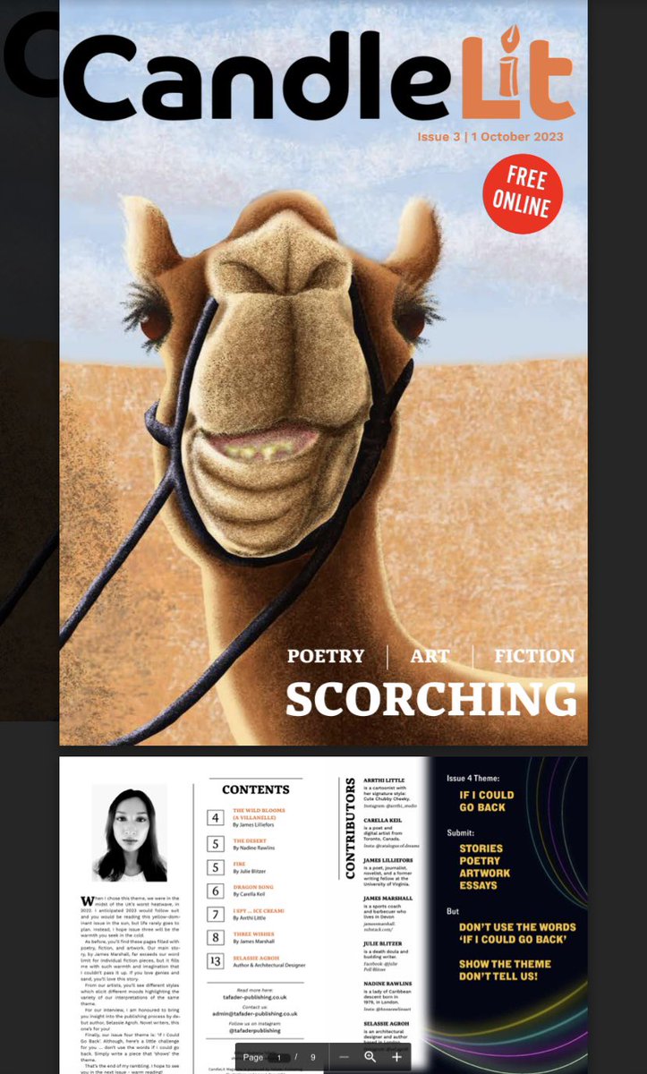 Issue 3 of CandleLit Magazine is now free to read online: tafader-publishing.co.uk/print-magazine/ 

Thank you to all of our contributors, we couldn’t have done it without you 🙏🥳

#fiction #poetry #literarymagazine