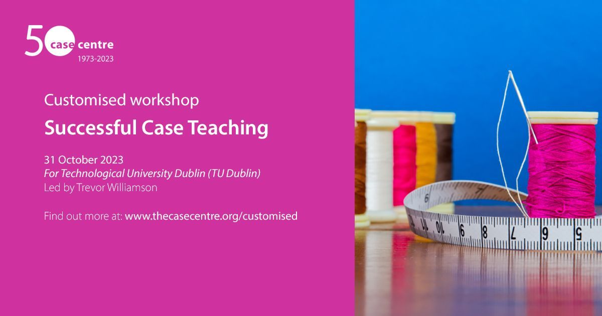 A warm welcome to @WeAreTUDublin faculty joining us for an in-person #casewriting customised workshop with case expert Trevor Williamson (@TeeCeeDoubleU). Find out more about our customised events 👉 thecasecentre.org/customised #caseworkshop #casesupport