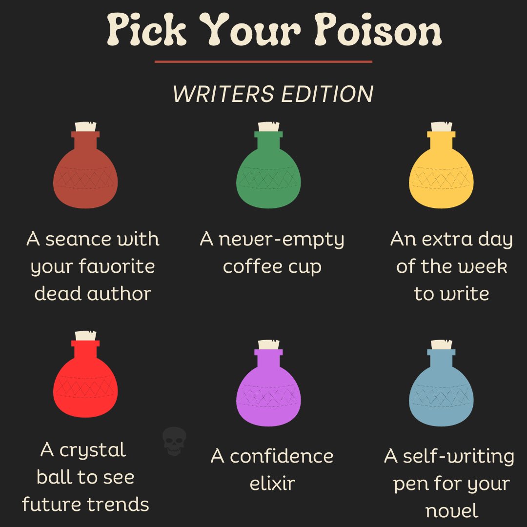 SarahSaysWrite's tweet photo. Happy spooky Halloween to all the writers. What’s your poison today?

#5amwritersclub #WritingCommunity https://t.co/kmW2fgUn4Q
