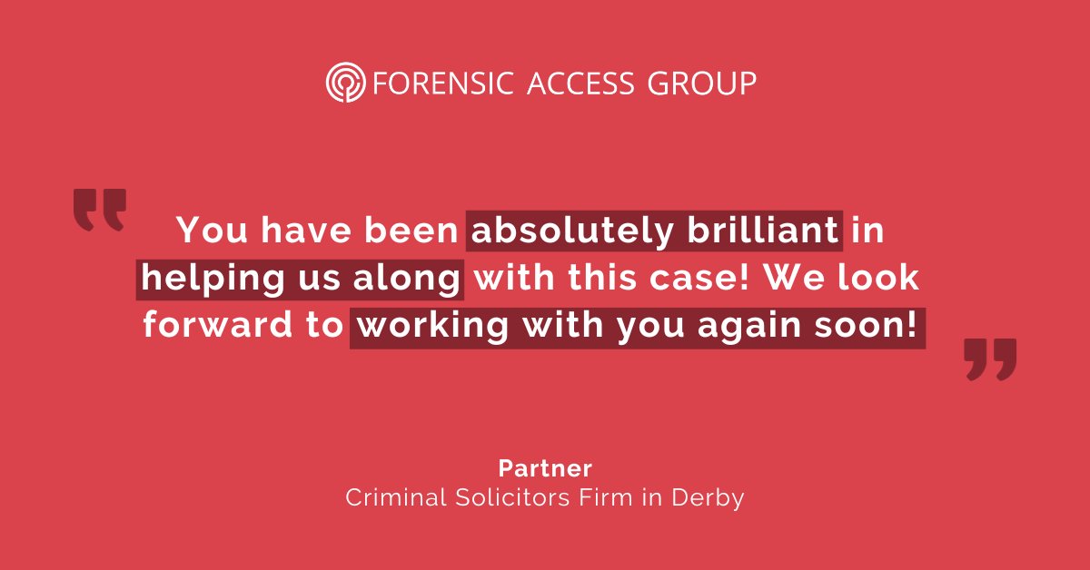 ForensicAccess's tweet image. This #feedback is another example of a job well done for our casework team.

The #casework manager worked closely with the #solicitor and their legal team on this case by instructing a #fingerprint #expertwitness. 

Discover our forensic #expertise: ow.ly/5oFu50Q0cXW