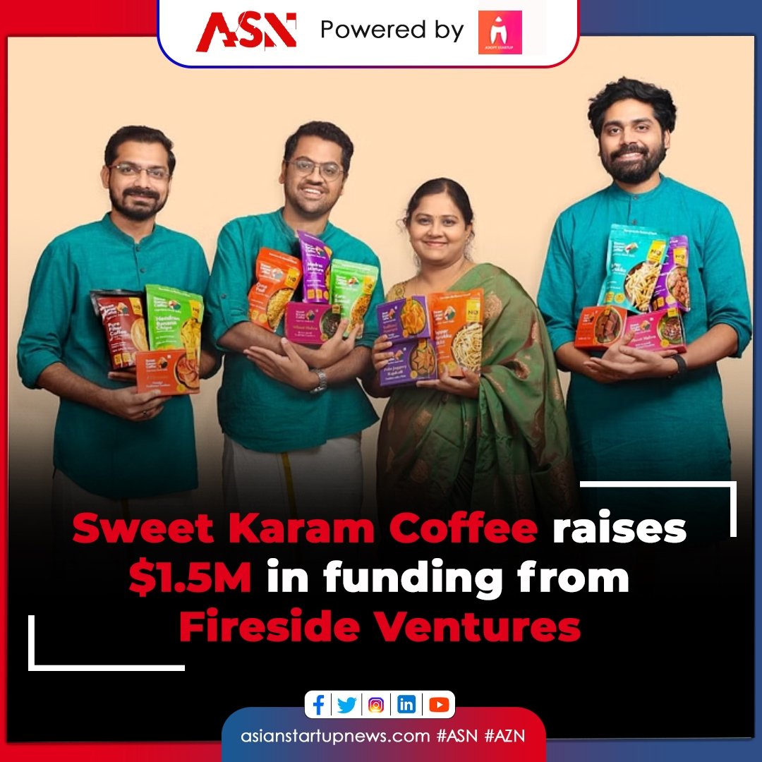 <a href="/SweetKaramCoffe/">Sweet Karam Coffee</a>, a Chennai-based destination South Indian snacking brand, has raised $1.5 million in funding from Fireside Ventures. 

This news article is Powered by <a href="/adoptstartup/">Adopt Startup</a>

#asianstartups #entrepreneurship #innovation #technews #funding #successstories