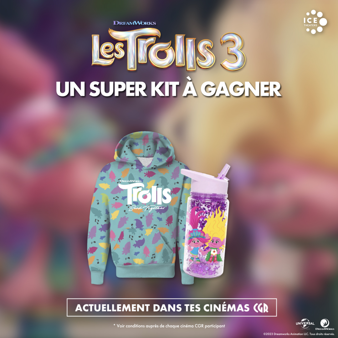 CGRCinemas's tweet photo. ✨ Quoi de mieux pour détonner avec Halloween que l'univers coloré des Trolls ? Pour l'occasion, on te fait gagner un super kit constitué d’une gourde et d’un sweatshirt*. 
#LesTrolls3 étincellent dans tes cinémas CGR !
*Voir modalités de participations auprès de ton cinéma CGR. https://t.co/7UICdcgMfX