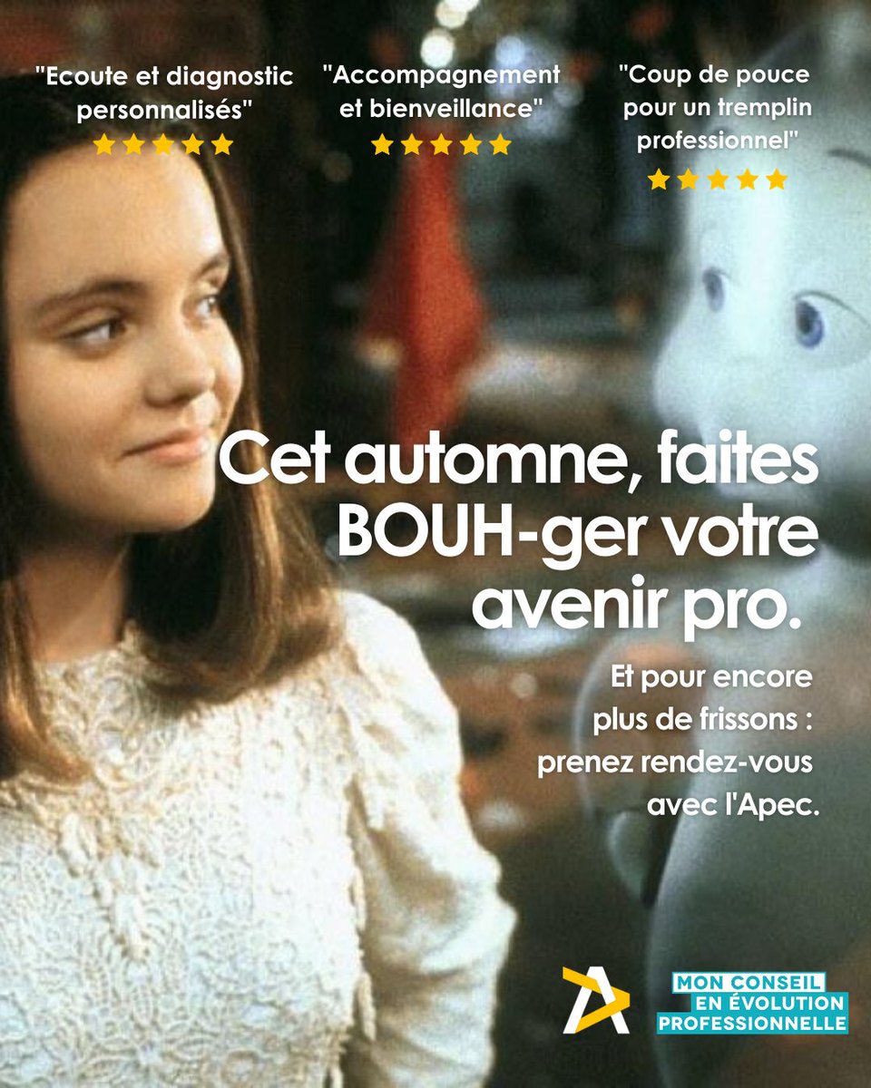 🍂Cet automne, faites BOUH-ger votre avenir pro !

👻Grâce au Conseil en Evolution Professionnelle, LE service gratuit et personnalisé pour vous aider à préparer votre avenir professionnel.

Nous sommes là pour vous, en chair et en os pour le coup ! ow.ly/Cl3350P3U9c
