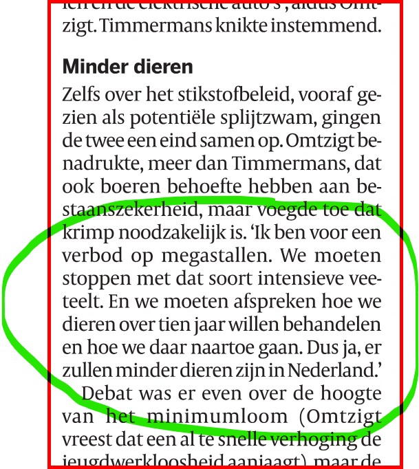 Ook Pieter Omtzigt is vóór krimp van de veesector en tégen meer megastallen. Dat zei hij in het debat/gesprek met Frans Timmermans, gisteren. Wie zou anno nu nog vóór nieuwe megastallen durven stemmen? De gemeenteraad van <a href="/gempeelenmaas/">gemeente peelenmaas</a>? 
Zeg nee tegen #BigPigCity!