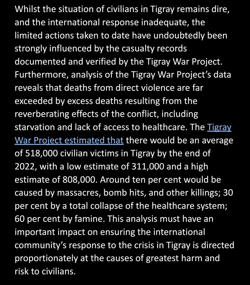 @nourrabdelkader @genesissalone Eritrean government, Ethiopian government and the special forces from every region in Ethiopia committed genocide on Tigrayans. The war was with our regional government but they killed 800000 civilians instead. Mostly through a blockade of food and medicine. #Tigraygenoicide