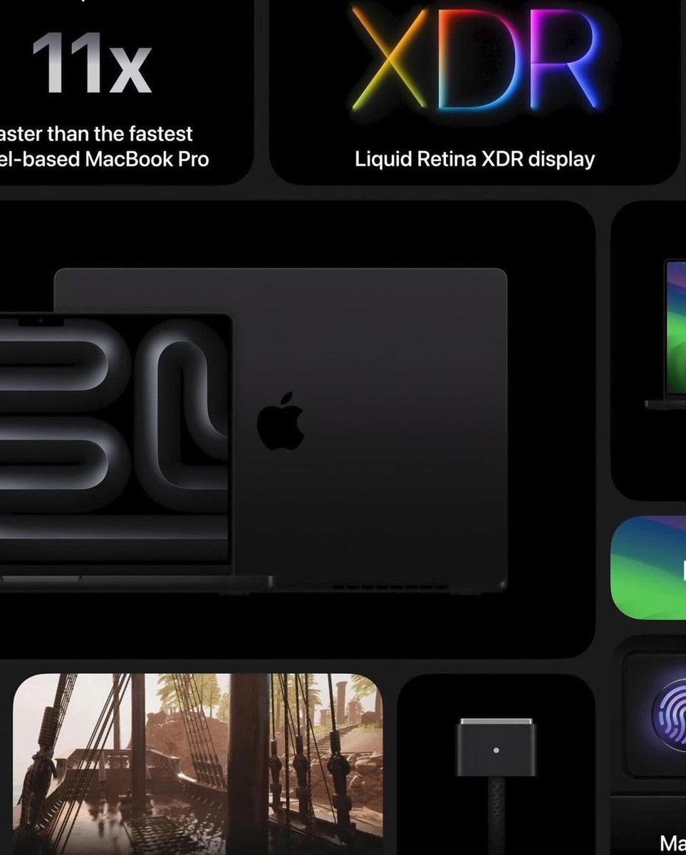11_twenty2's tweet image. Apple just announced the new M3 powered 14 inch and 16 inch MacBook Pro models now available in this space gray (dark) colour. 👻 

#apple #macbookpro2023 #m3max