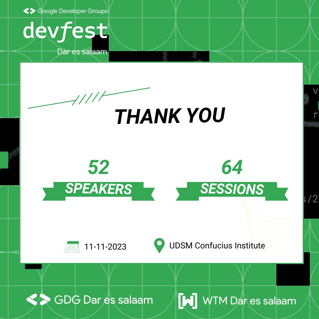 Get ready for an unforgettable learning experience with over 64 insightful sessions and 52 expert speakers at our upcoming #DevFestDar event! RSVP today and be part of this exciting gathering.

RSVP Here: gdg.community.dev/e/mbfj5m/

#DevFest2023  #GDGDar