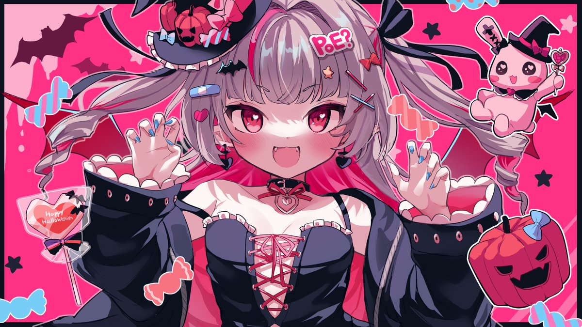 魔界ノりりむ 「再掲だけどこのりりむのハロウィン絵気に入ってる!今年は描けんかったすまん!」|かるなばるのイラスト