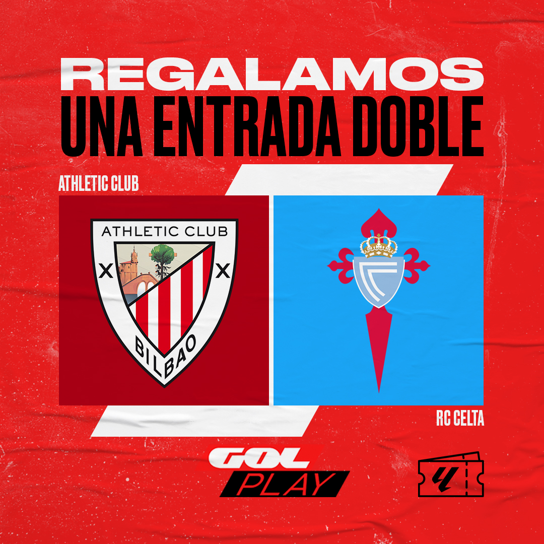🎁 𝗥𝗘𝗚𝗔𝗟𝗢 🎁

💥 ¿Quieres ganar una entrada doble para el <a href="/AthleticClub/">Athletic Club</a> 🆚 <a href="/RCCelta/">Celta</a>?

❤️ Sigue a <a href="/Gol/">GOL</a>
🔁 Haz RT

🏅 Dos ganadores