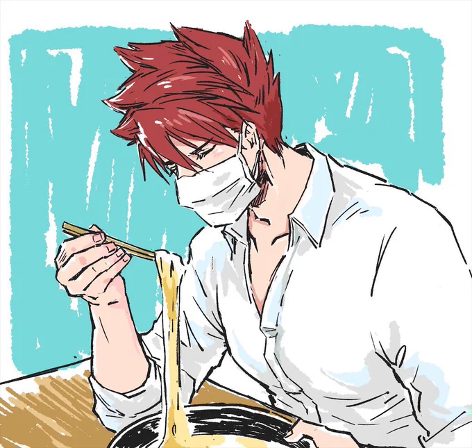 ※再掲  本丸地味ハロウィン 『マスクを外すのを忘れてそのままラーメンを食べようとする人』