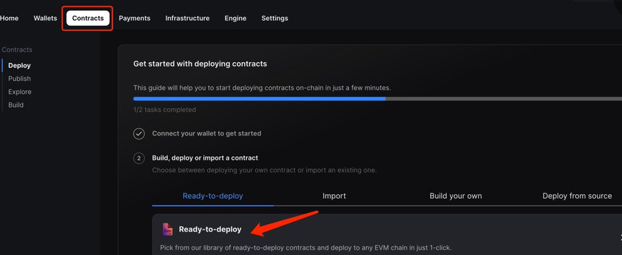 【今日空投作业】
1/🧵
#Scroll 主网部署合约，将有资格获得官方NFT，是未来空投的一个重要加分项，根据规则，共有三个时间段分别对应三种NFT，越早部署越好。
以下为傻瓜式小白教程⬇️⬇️⬇️
第1⃣种方法：
1.连接钱包,邮箱发送验证码注册，点击右上角头像设置为scroll网络
thirdweb.com/dashboard