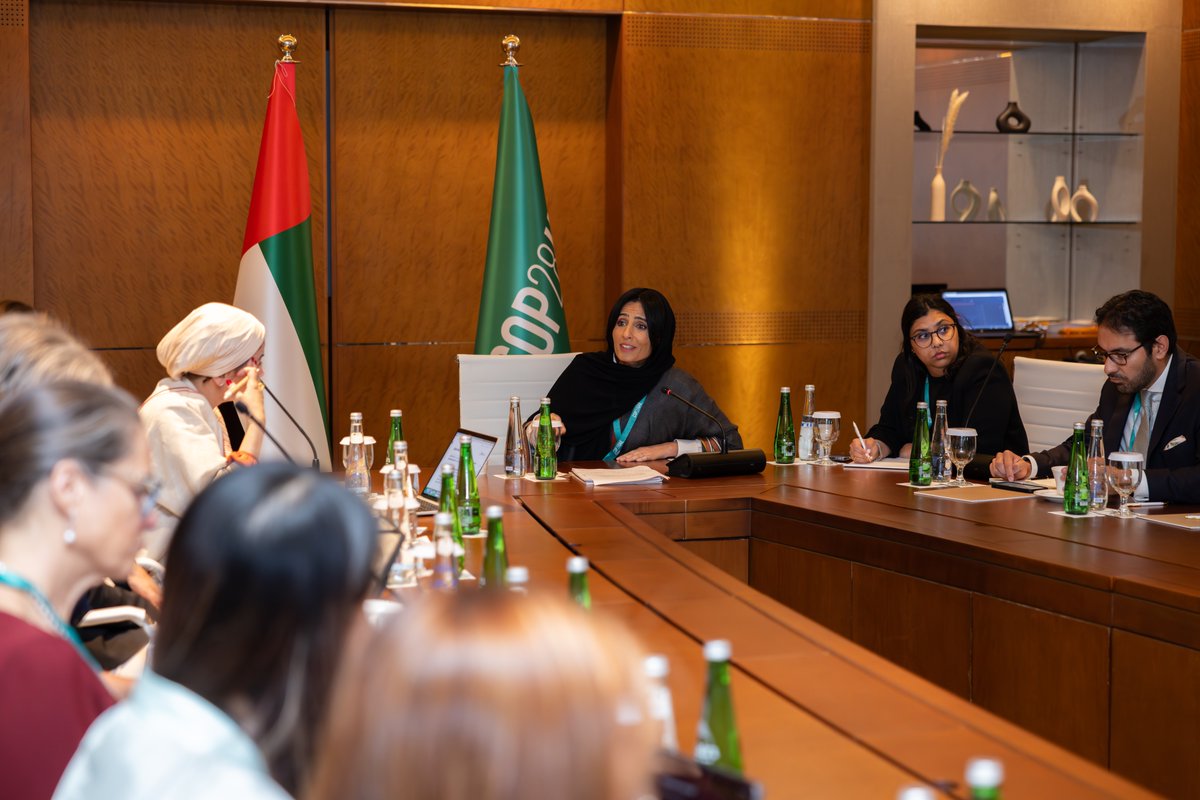 COP28_UAE's tweet image. Today at Pre-COP in Abu Dhabi, Razan Al Mubarak, COP28's @HLCChampions moderated a Ministerial discussion focusing on accelerating transformative nature outcomes across the Action Agenda. 

#COP28 #UniteActDeliver #PreCOP