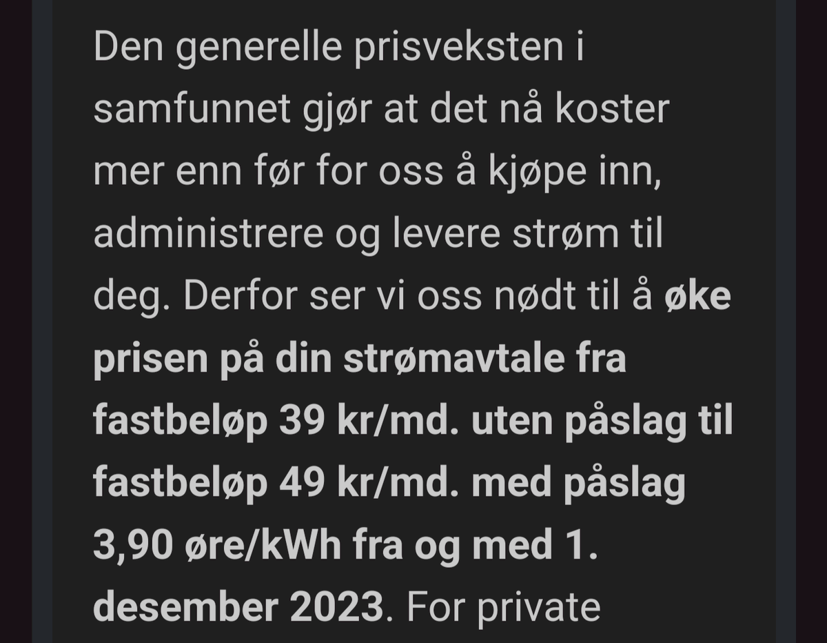ragnargj's tweet photo. Jeg trenger ny strømleverandør. Prisen @FortumNorge tar fra meg med mitt forbruk for at jeg skal ha avtale hos de går fra 468 kr året til ca 1563 kr. Det er en prisøkning på  333%!! https://t.co/pbMZiXpqPW