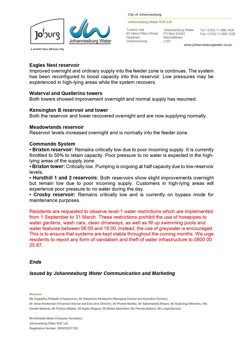 Johannesburg Water tweet media