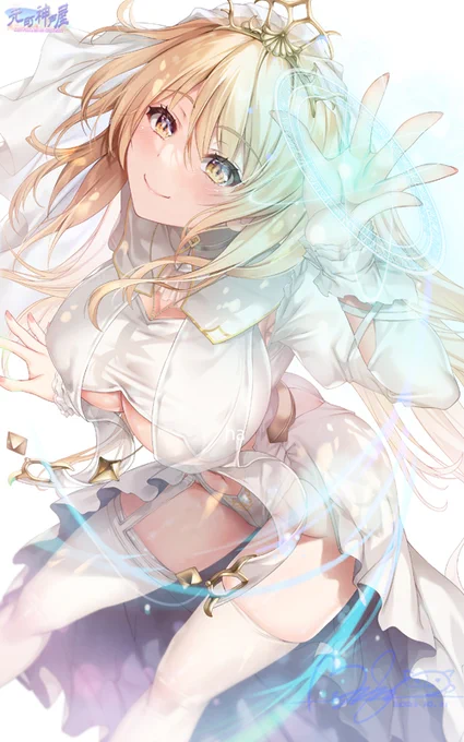おニュイHBD!今年はヒーラー衣装にしてみましたどんな傷でも回復しちゃうぞ後日差分出すのでお待ちください～ #おニュイHBD2023  #ソシ絵ール 
