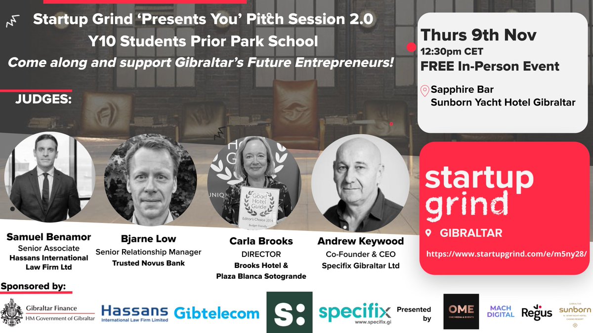 Our Judging A-Team who will inspire &amp; shape the future of young entrepreneurs at the SG 'Presents You' Junior Edition Y10 Students Pitch Battle. But the show won't be complete without YOU!🚀 Join us for a front-row seat at this electrifying event here-
🔗 startupgrind.com/e/my3g48/
