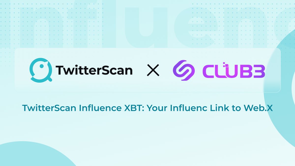 @MetascanPro ✖️@club3xyz Celebrating the launch of TwitterScan Influence XBT: 💰100U Giveaway +1000 @nftnameservice .meta domains available on➡️ @Club3xyz 🎁Join:club3.xyz/quest/cca194d9… 💥Don’t forget to claim your XBT:twitterscan.com/view/influence… #TwitterScan #influenceXBT #XBT…