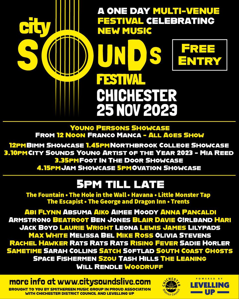 Can’t wait to play City Sounds Festival on November 25th! City Sounds is a festival celebrating the best new music across 8 venues in the city of Chichester. It’s free, with a lovely line up and I’m playing @littlemonbrew at 6:30pm. See you soon :)) @citysoundslive 💖