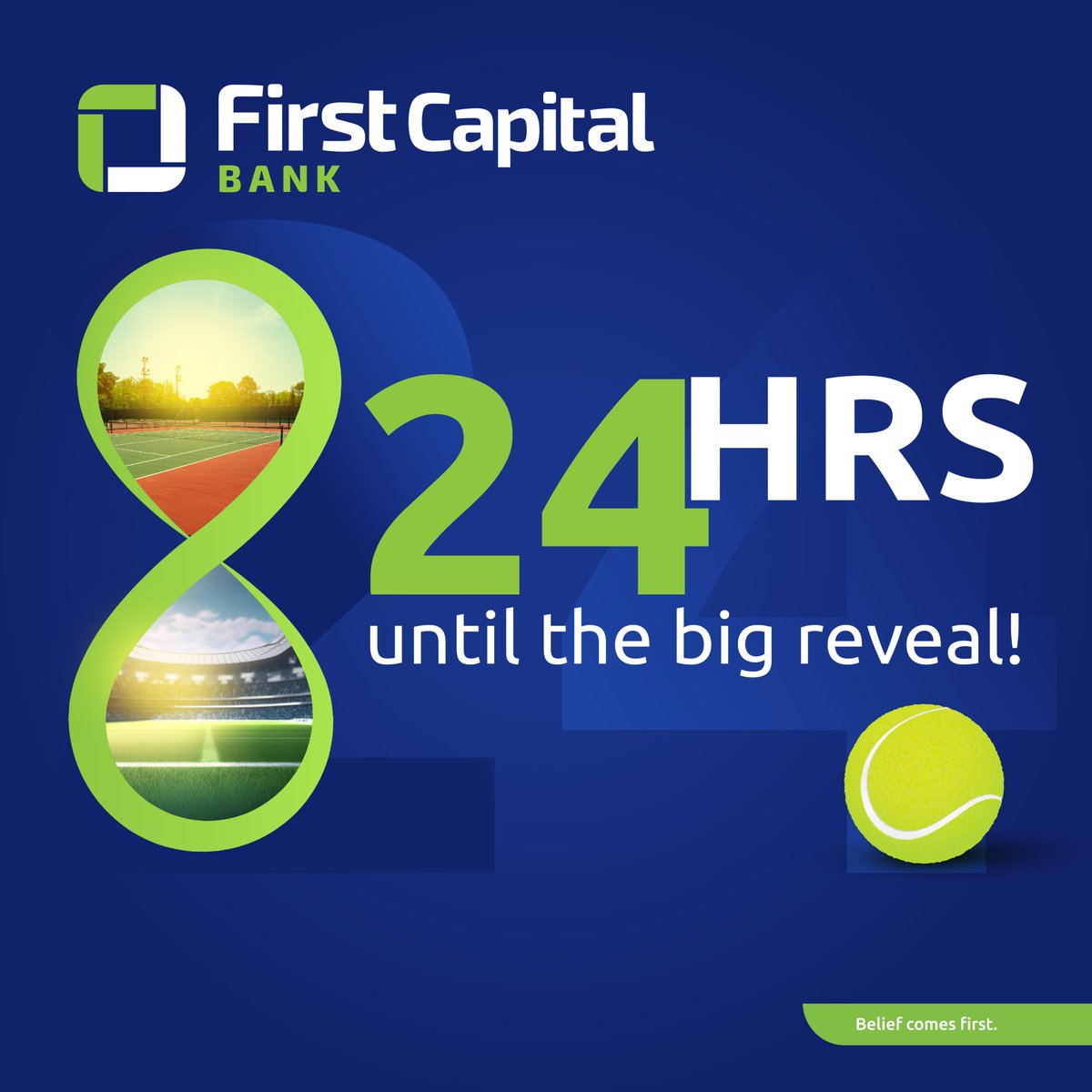 FirstCapital_Bw's tweet photo. Tomorrow we change the game! Make sure to keep your eyes on the ball 😉
#24hrsToGo #BeliefComesFirst #FirstCapitalBank https://t.co/rQbC02xXFz