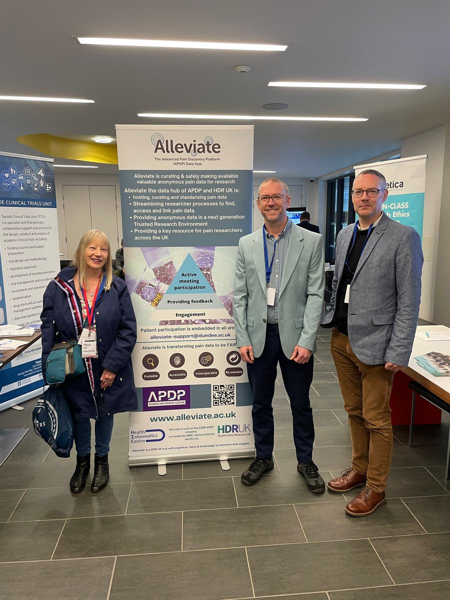 Alleviate Pain Data Hub (@alleviate_data) on Twitter photo Alleviate have arrived at Scotland’s Health Research and Innovation Conference! Come and chat to team about the great work we are doing or visit our website for more information ▶️ buff.ly/3Np1ykN
#CSOat50 <a href="/drchriscole/">Chris Cole</a> <a href="/gordonm_75/">Gordon Milligan</a> <a href="/irenesoulsby/">irene soulsby</a> <a href="/CSO_Scotland/">CSO(Health)Scotland</a> <a href="/UoDMedicine/">UoD Medicine</a> Alleviate have arrived at Scotland’s Health Research and Innovation Conference! Come and chat to team about the great work we are doing or visit our website for more information ▶️ buff.ly/3Np1ykN
#CSOat50 <a href="/drchriscole/">Chris Cole</a> <a href="/gordonm_75/">Gordon Milligan</a> <a href="/irenesoulsby/">irene soulsby</a> <a href="/CSO_Scotland/">CSO(Health)Scotland</a> <a href="/UoDMedicine/">UoD Medicine</a>