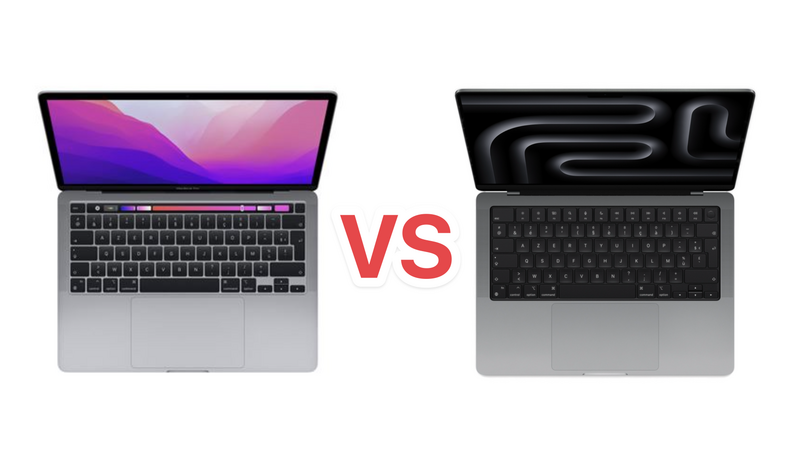 Mac4ever's tweet photo. MacBook Pro 14" M3 vs 13" M2 : Quelles différences ? Que vaut le Pro le moins cher ?
https://t.co/bFtnGCU37B
 #Mac4Ever #MacBookProM2 #MacBookProM3 https://t.co/i5XQLvKrpS