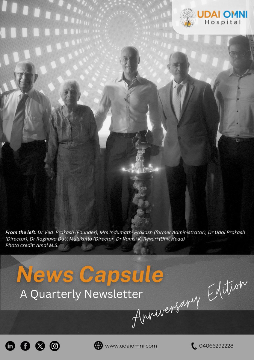 Udai_Omni's tweet image. Presenting the first edition of Udai Omni Hospital's quarterly newsletter- #NewsCapsule

Get the latest news on the Hospital's activities promotions and team, as we continue evolving and growing to serve you better.

🔗 udaiomni.com/newsletters/

Happy reading &amp;amp; stay tuned!
#news