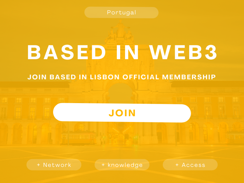 The Official Membership is now open 🧡
Based In Web3 is here! 🏆
➡️ membrz.club/basedinweb3

Some of the benefits:      
- Network Access;      
- NEARCON 2023 Ticket;      
- Coworking Discounts;      
&amp; more !   

#web3 #Community #Portugal