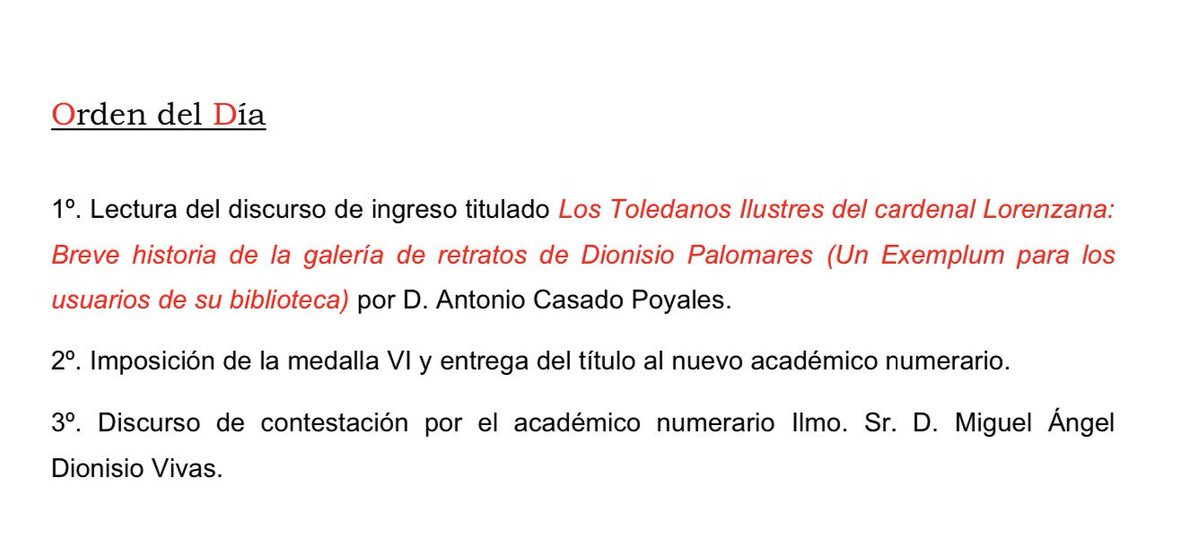 RealAcademiaTO's tweet photo. El próximo viernes 10 de noviembre de 2023, a las 18:00 horas, en el Paraninfo del Palacio del Cardenal Lorenzana de la @uclm_es tendrá lugar la sesión pública y solemne en la que leerá su discurso de ingreso como académico numerario D. Antonio Casado Poyales. Les esperamos. https://t.co/rZqLSqOO4K