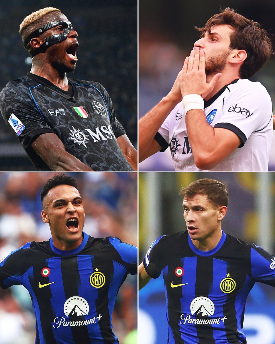 SerieA's tweet photo. Congratulazioni ai nostri ragazzi! 👏
🤩 Top 30 #BallonDor 👇 

🇳🇬 #𝟴 Victor Osimhen
🇬🇪 #𝟭𝟳 Khvicha Kvaratskhelia 
🇦🇷 #𝟮𝟬 Lautaro Martinez
🇮🇹 #𝟮𝟳 Nicolò Barella https://t.co/MjiwEtsBDH