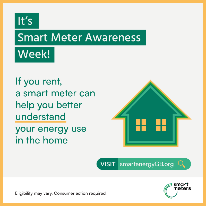 EnergyUKcomms's tweet photo. #SmartMeterAwarenessWeek! If you rent and pay your energy bills, you can choose to have a smart meter installed.
Learn more about the benefits and request a smart meter at no extra cost below