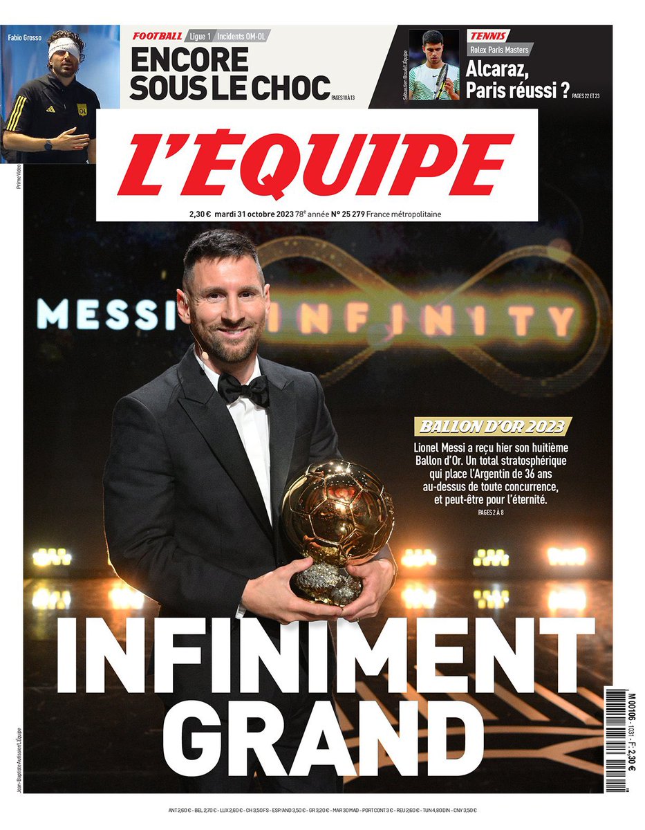 CelineMadrolles's tweet photo. Le traitement de la cérémonie du Ballon d’or 2023… France / Espagne… Merci… Au revoir… #BallonDor https://t.co/NOIU48STQn