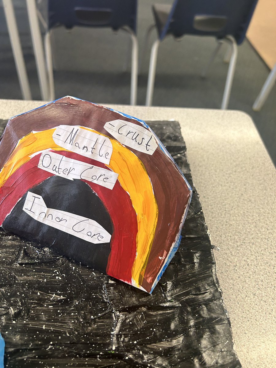 Year3Chantry's tweet photo. Some amazing knowledge organiser tasks and home learning was done over the half term! One of our amazing year 3 children made this model detailing the different layers of the earth 🌍 https://t.co/5bGTsGDpcJ